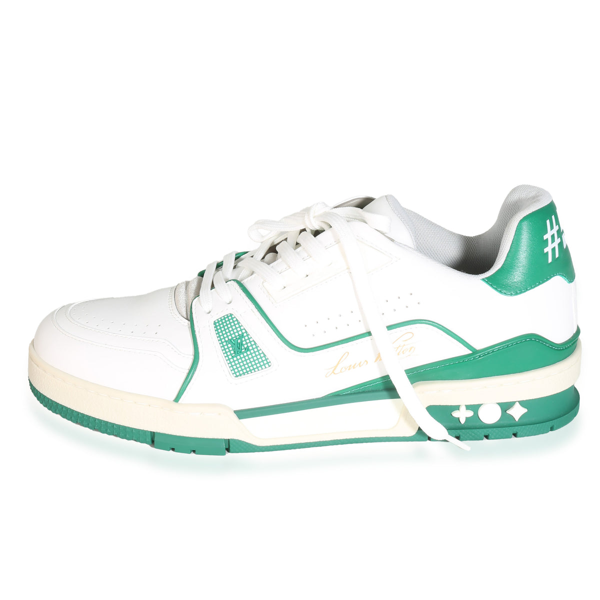 Green White Leather LV Trainer Sneaker 6