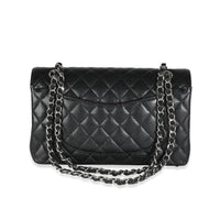 Black Quilted Caviar Medium Classic Double Flap Bag