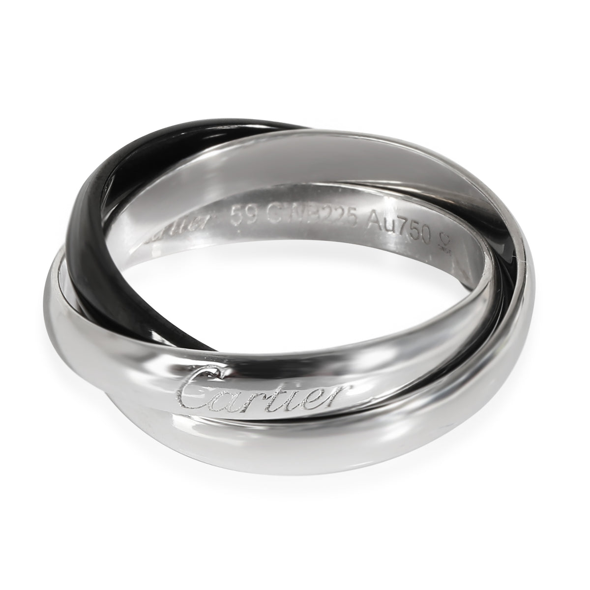 Trinity Ring in 18k White Gold/Ceramic