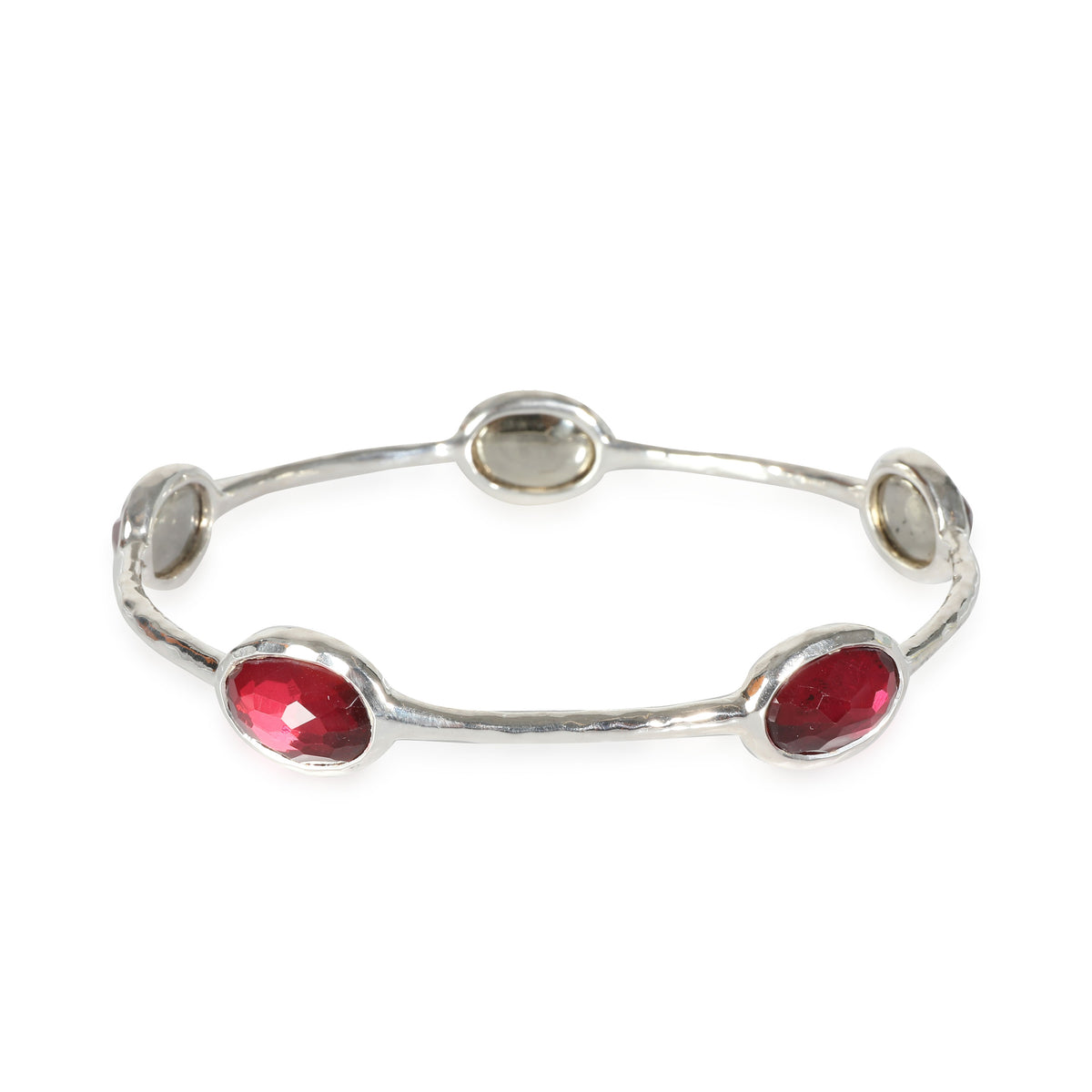 Rock Red Doublet Candy Bracelet in  Sterling Silver