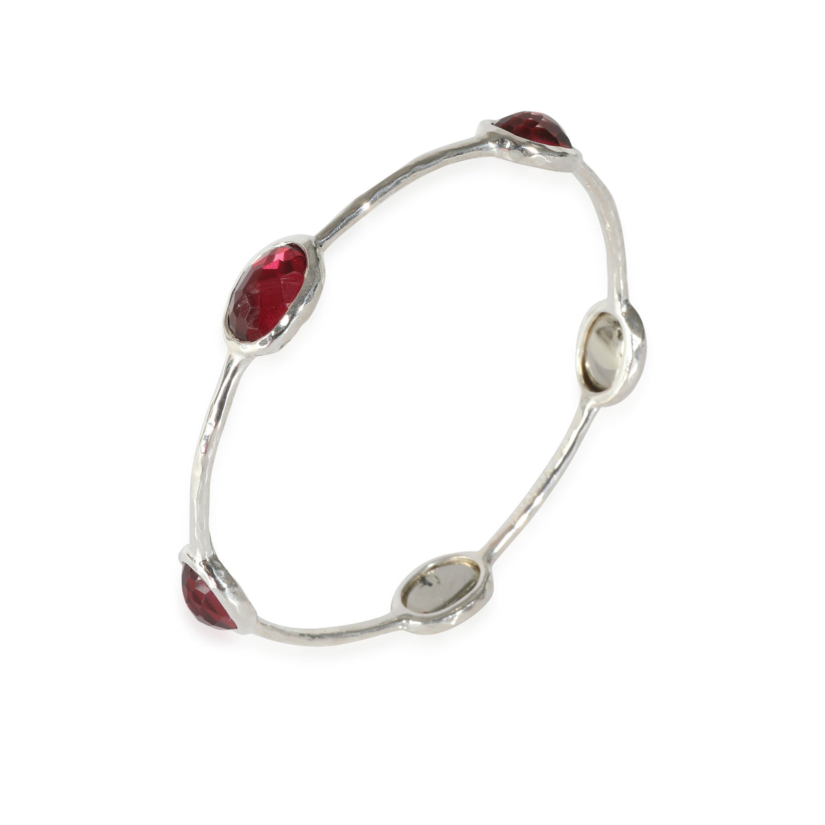 Rock Red Doublet Candy Bracelet in  Sterling Silver