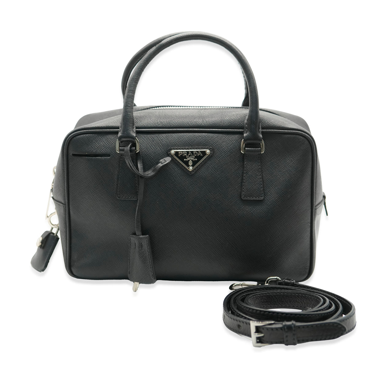 Black Saffiano Small Bauletto Bag