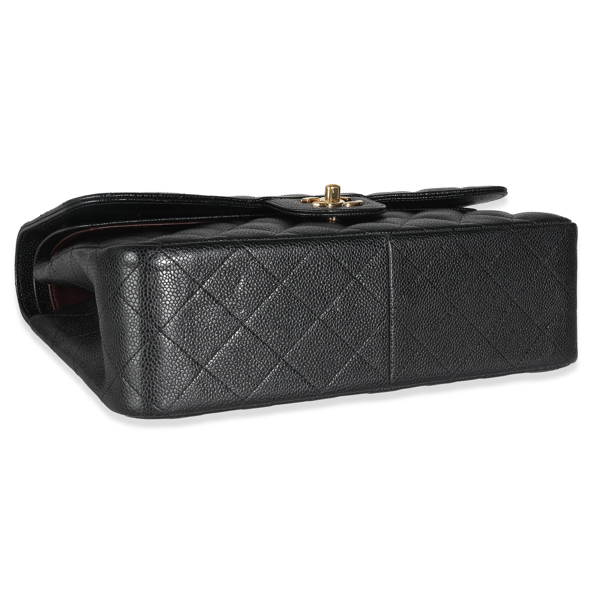 Black Quilted Caviar Jumbo Classic Double Flap Bag