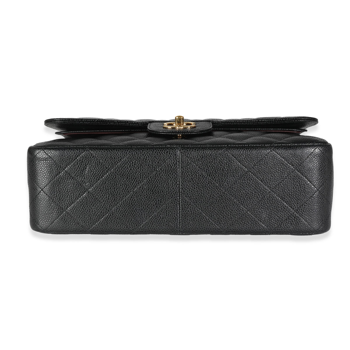 Black Quilted Caviar Jumbo Classic Double Flap Bag