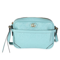 Blue Wonka Grain Calfskin GG Monogram Star Embossed Crossbody