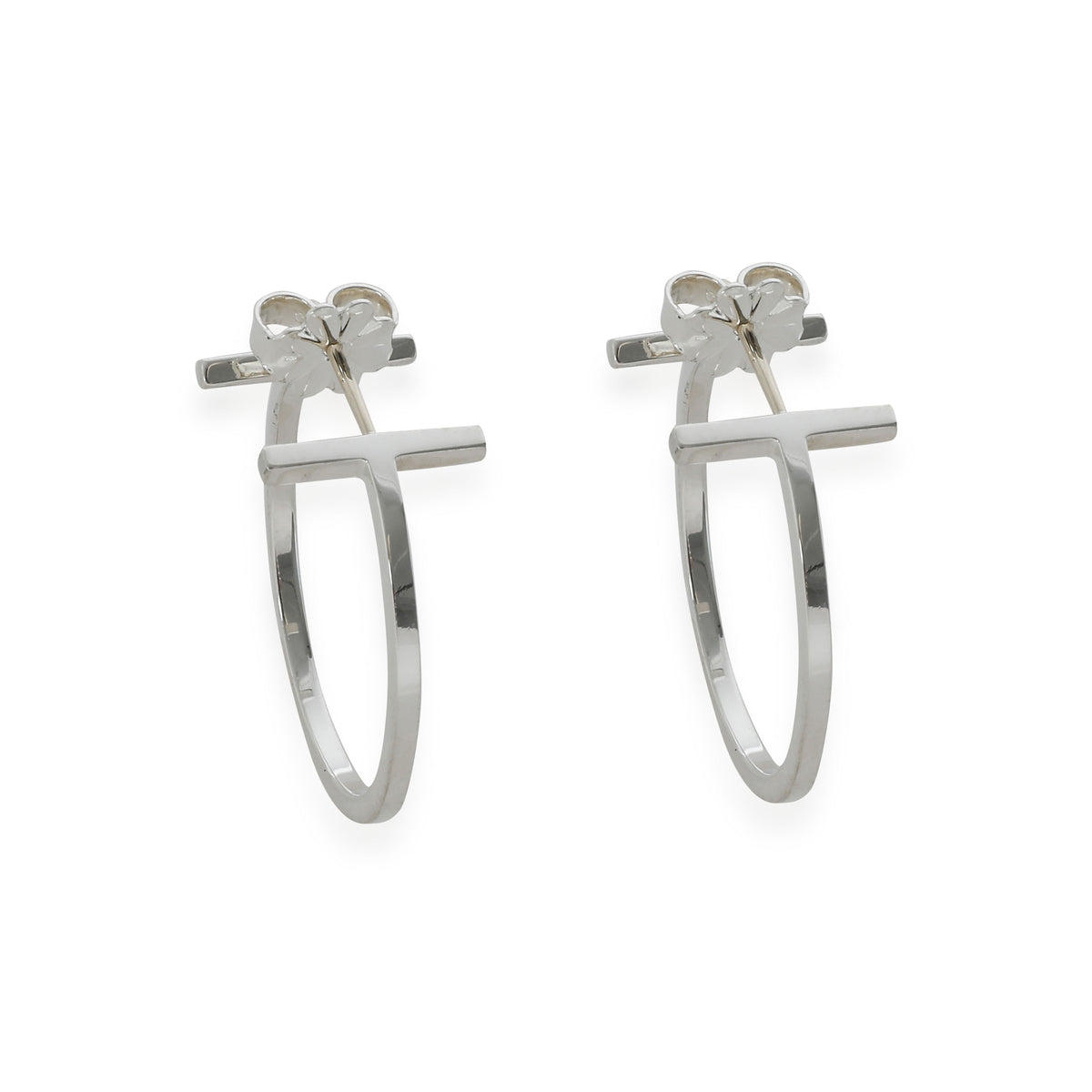 Tiffany T Hoop Earrings in  Sterling Silver