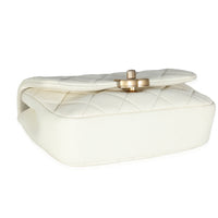 White Quilted Caviar Chain Melody Waist Belt Bag