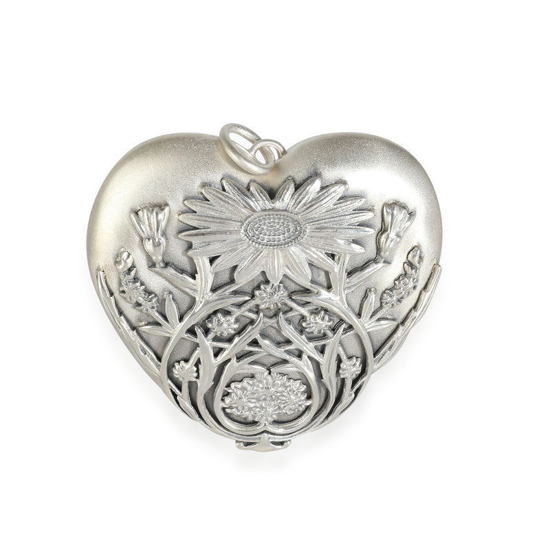 Ziegfeld Heart & Daisy Pendant in  Sterling Silver