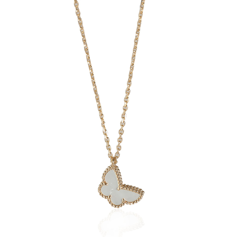 Alhambra Mother Of Pearl Butterfly Pendant in 18k Yellow Gold