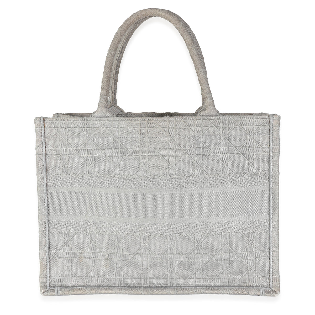 Grey Canvas Cannage Medium Book Tote