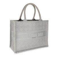 Grey Canvas Cannage Medium Book Tote