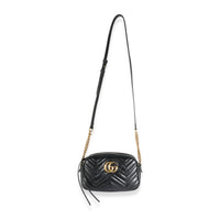 Black Matelasse Leather Small GG Marmont Chain Bag