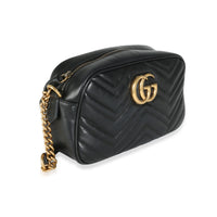 Black Matelasse Leather Small GG Marmont Chain Bag