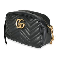 Black Matelasse Leather Small GG Marmont Chain Bag