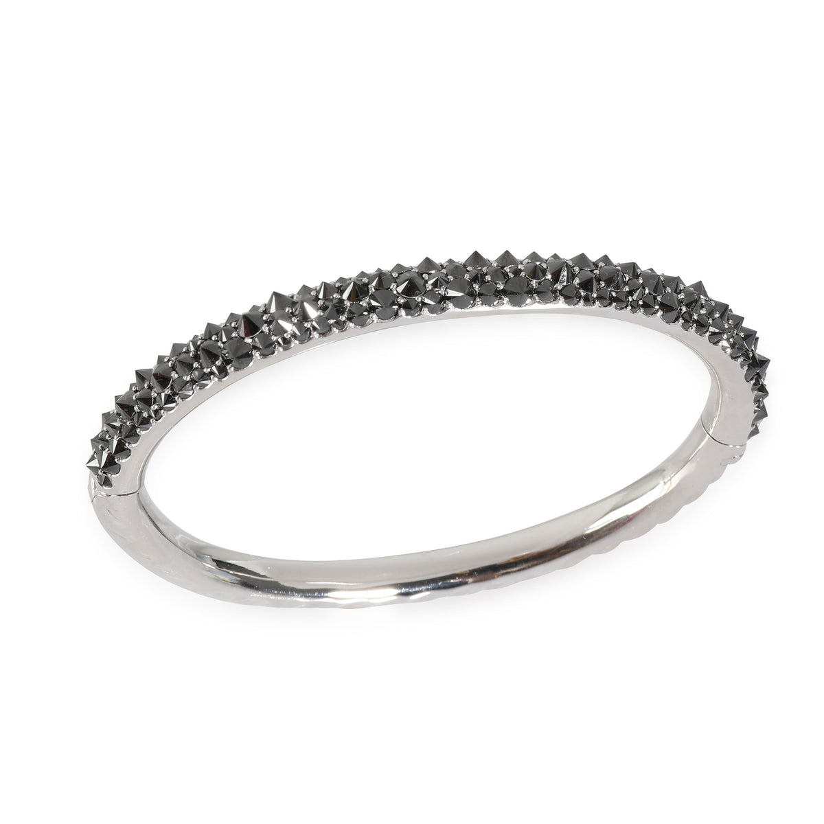 Reverse Set Black Diamond Bracelet in 18k White Gold 4 CTW