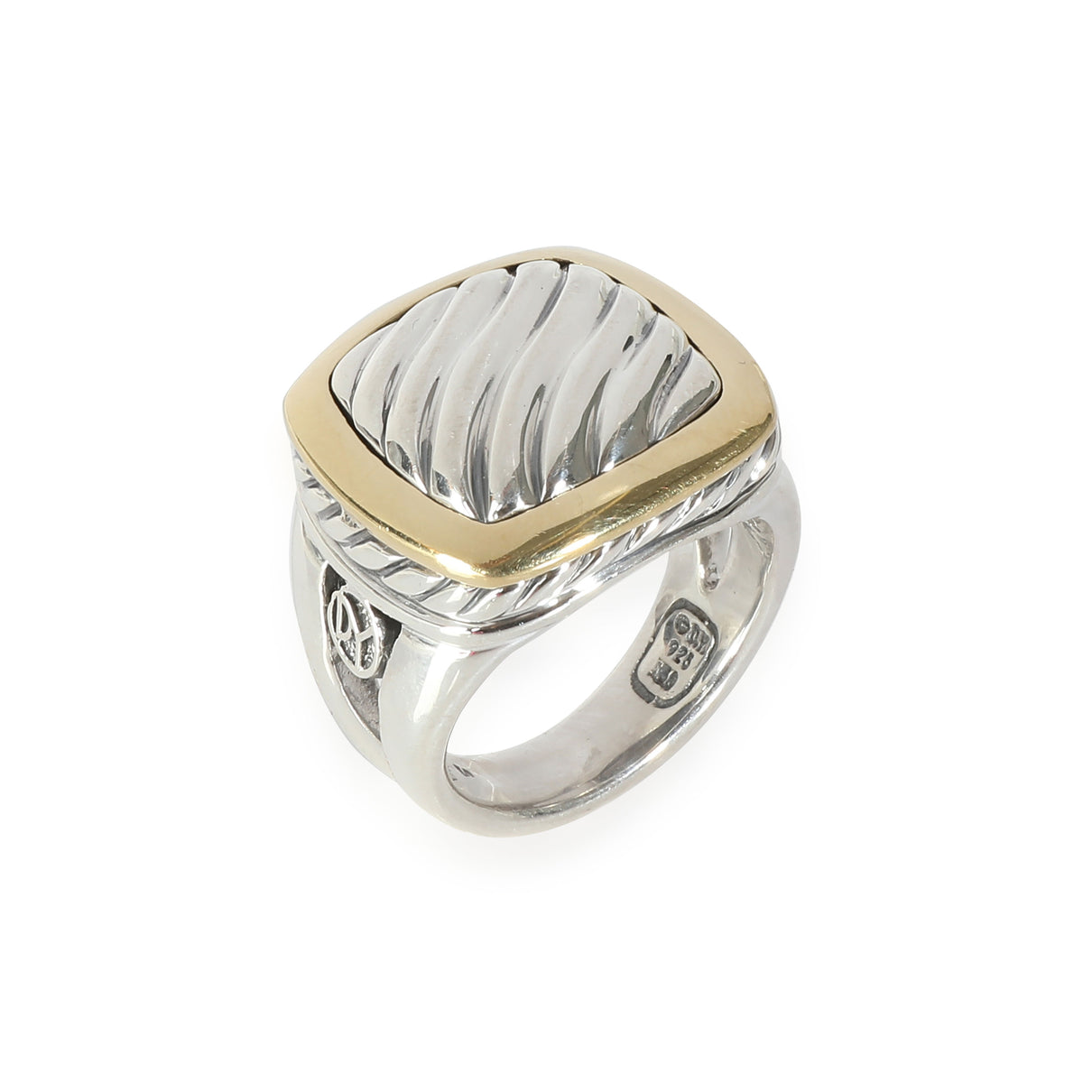 Sculpted Cable Ring in 18k Yellow Gold/Sterling Silver