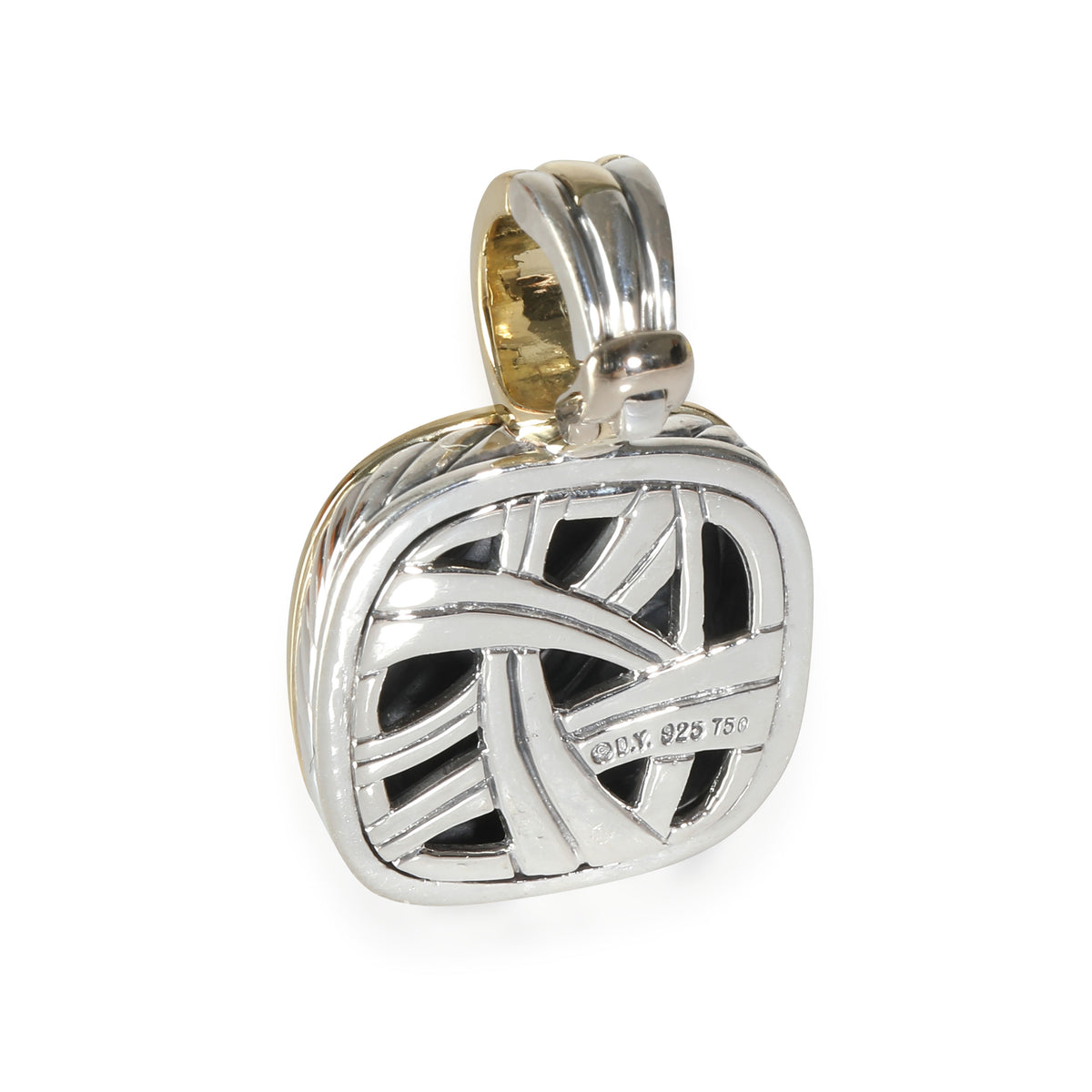 Sculpted Cable Enhancer Pendant in 18k Yellow Gold/Sterling Silver