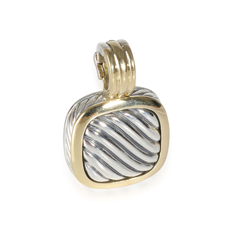Sculpted Cable Enhancer Pendant in 18k Yellow Gold/Sterling Silver