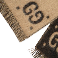 Brown Beige Wool GG Freeda Scarf