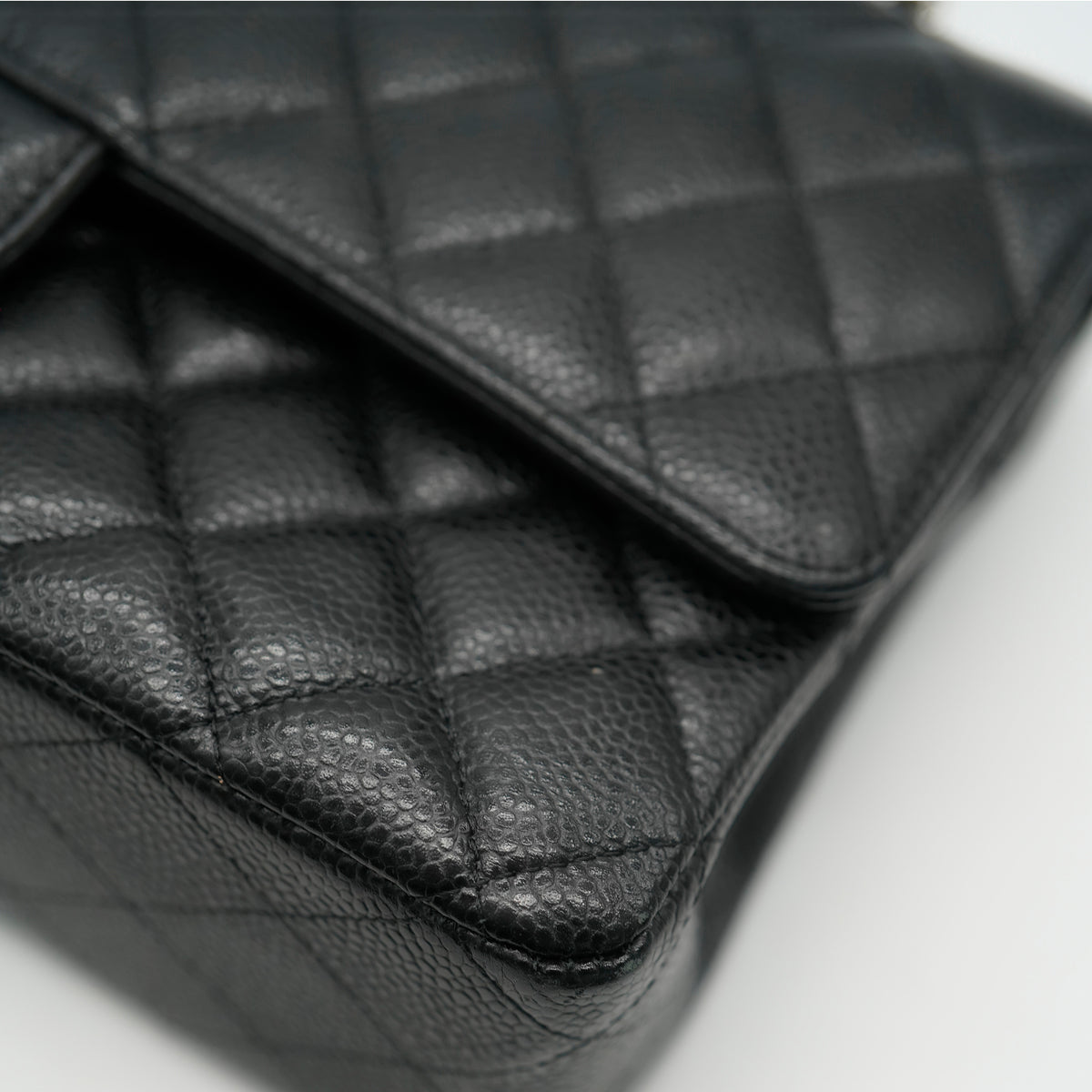 Black Quilted Medium Classic Double Flap Bag