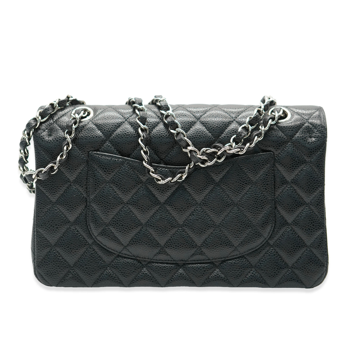 Black Quilted Medium Classic Double Flap Bag