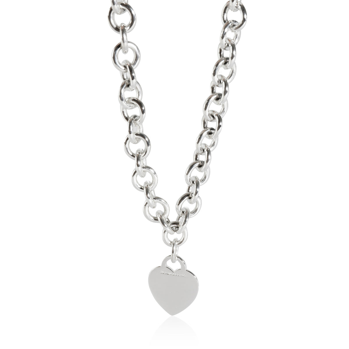 Heart Tag Necklace in Sterling Silver