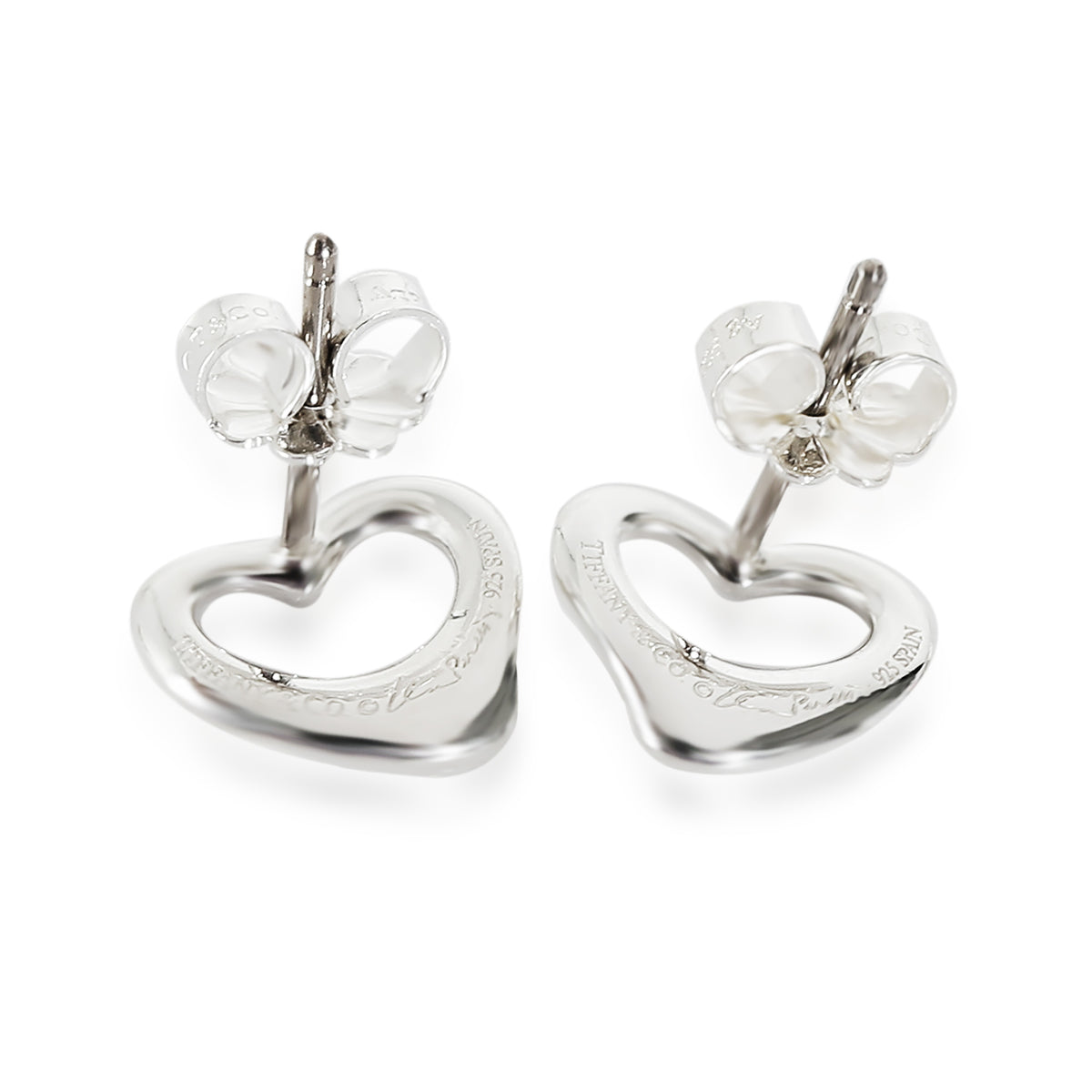 Tiffany & Co Elsa Peretti Open Heart Stud Earring in Sterling Silver