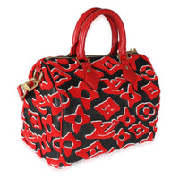 x UF Black Red Tufted Monogram Speedy Bandouliere 25