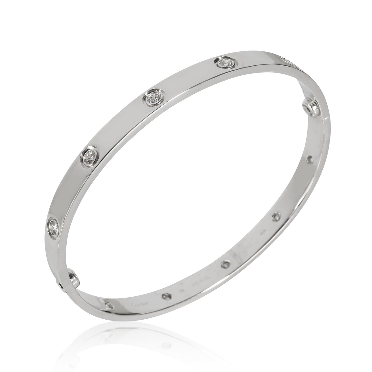 Love Bracelet with Diamonds in 18k White Gold 0.96 CTW