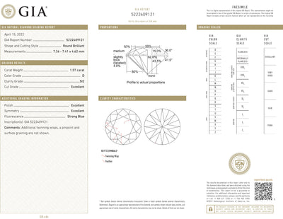 GIA Certified 1.57 Ct Round cut D SI2