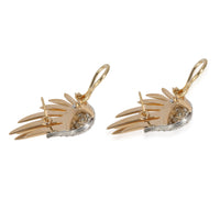 Sclumberger Flame Earrings in 18k Yellow Gold/Platinum 1.86 CTW