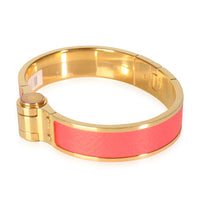 Hinges Bangle with Coral Leather