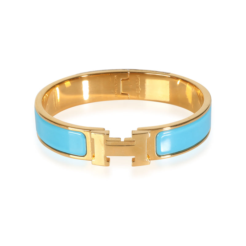 Clic H Teal Bracelet in  Gold Plated