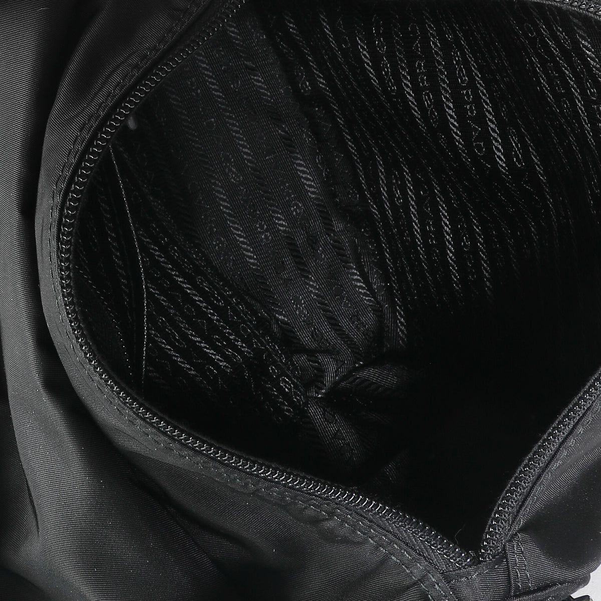 Black Re-Nylon Front Pocket Shoulder Bag