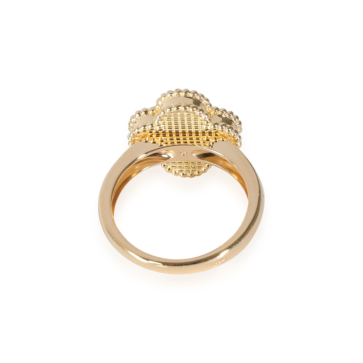 Van Cleef & Arpels Vintage Alhambra Carnelian Ring in 18K Yellow Gold 0.05 CTW