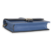 Blue Dollar Calfskin Interlocking G Chain Wallet