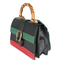 Black Green Red Calfskin Large Bamboo Dionysus Top Handle