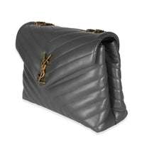 Storm Grey Calfskin Y Quilted Monogram Medium Loulou