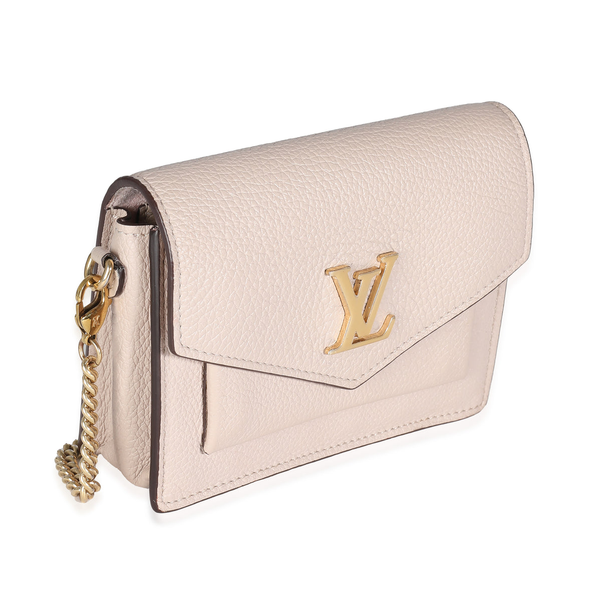 Greige Calfskin Mini MyLockMe Chain Pochette