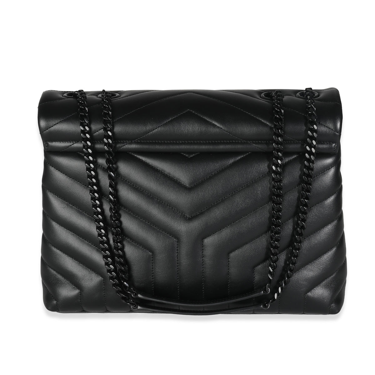 Black Chevron Calfskin Medium Loulou