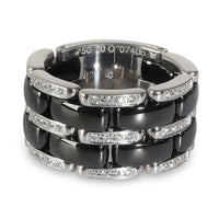 Ultra Diamond Ring With Black Ceramic in 18KT White Gold 0.37 CTW