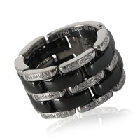 Ultra Diamond Ring With Black Ceramic in 18KT White Gold 0.37 CTW