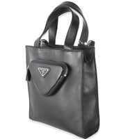 Black Nappa Small Triangle Pocket Tote