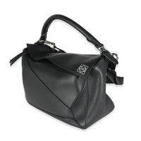 Black Calfskin Large Puzzle Bag