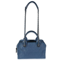 Blue Quilted Caviar Deauville Bowling Bag