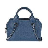 Blue Quilted Caviar Deauville Bowling Bag