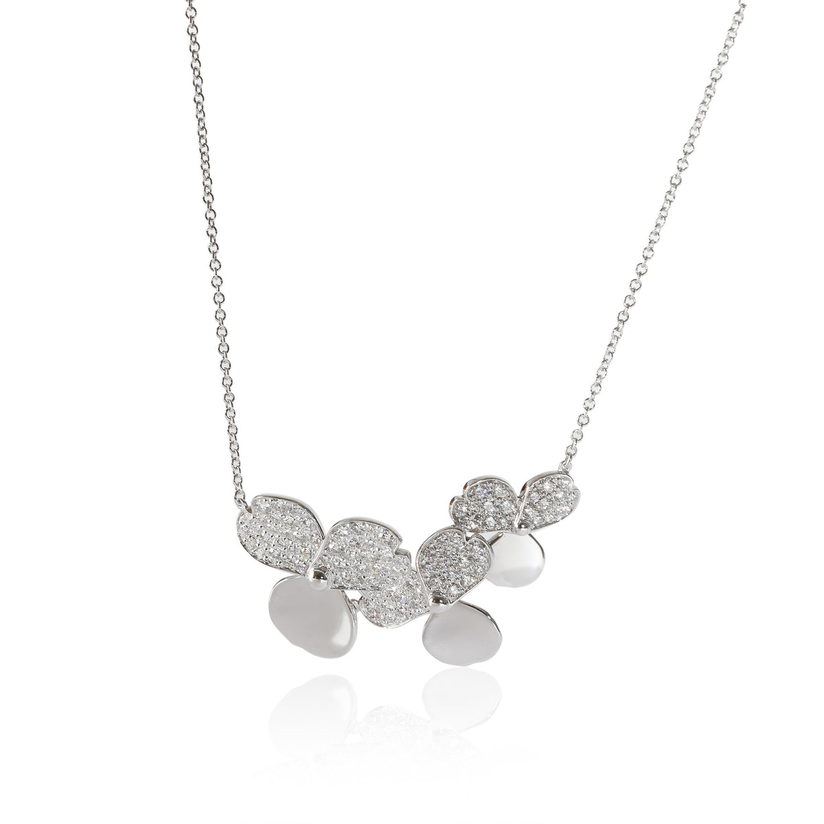 Paper Flowers Fashion Necklace in  Platinum 0.78 CTW