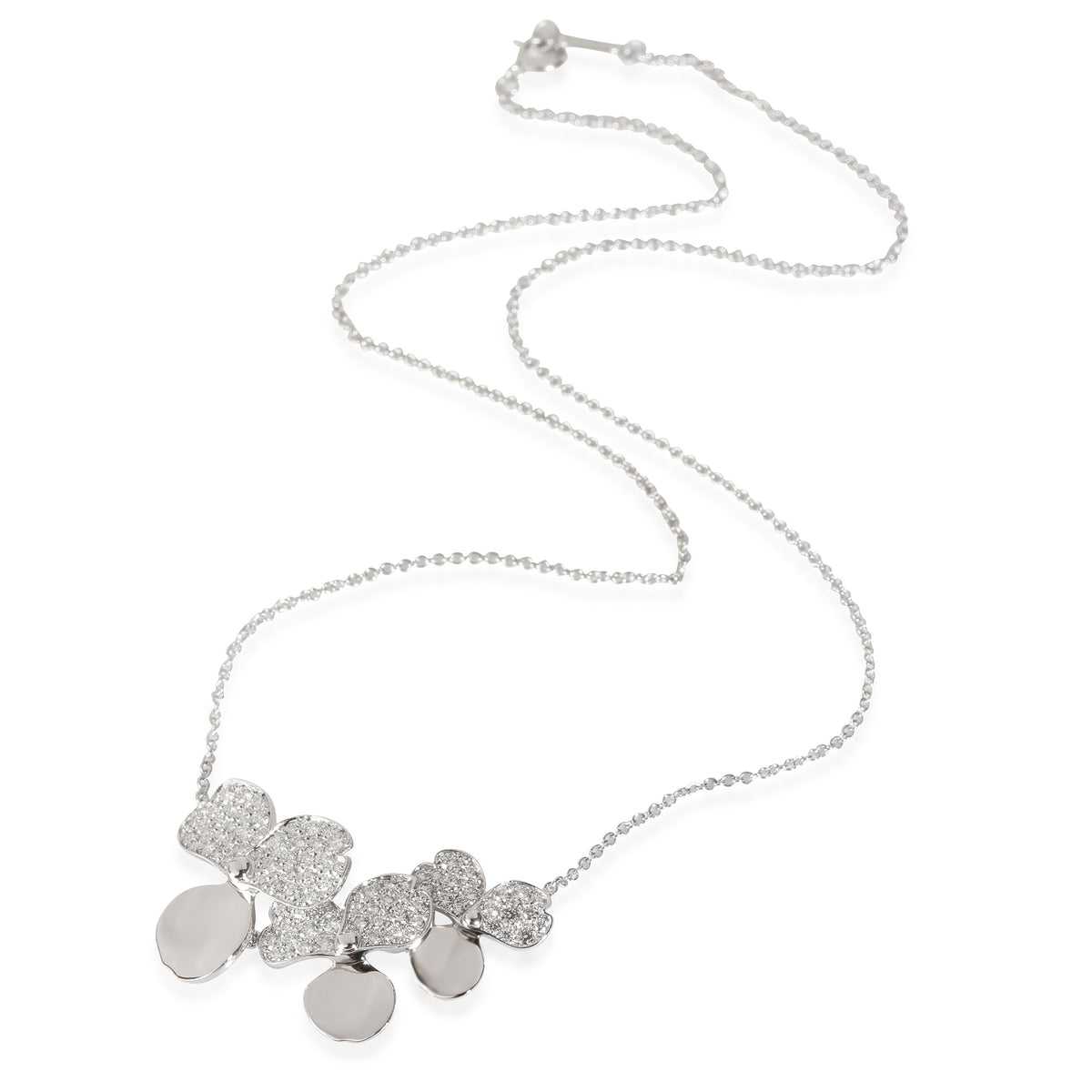 Paper Flowers Fashion Necklace in  Platinum 0.78 CTW