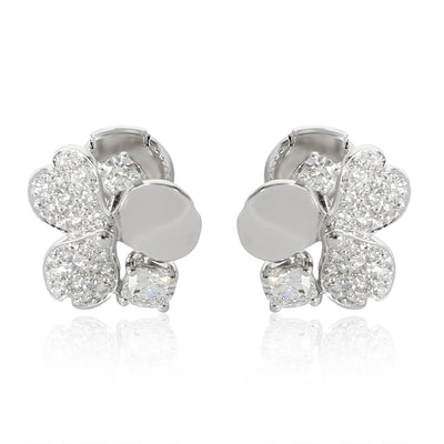 Paper Flowers Earrings in  Platinum 0.76 CTW