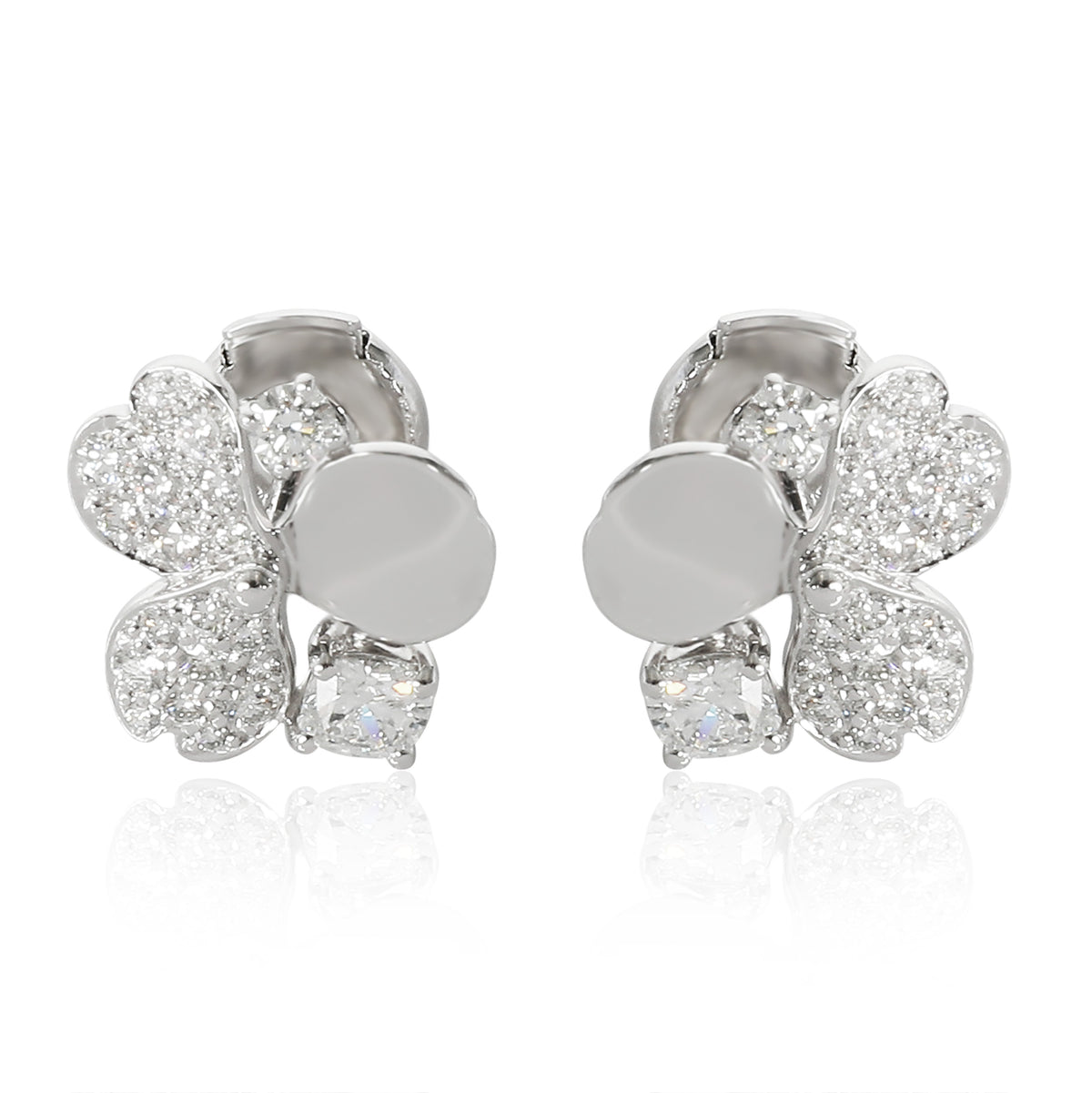 Paper Flowers Earrings in  Platinum 0.76 CTW